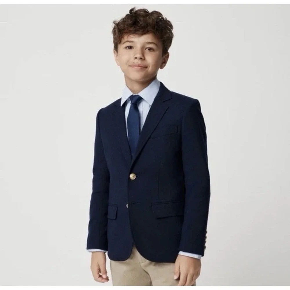 Crewcuts Navy Blue Boys Blazer with gold buttons Size 4-5 Wool Blend